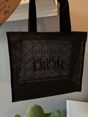 Dior Black Mesh Tote Bag